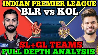 BLR vs KOL Dream team, RCB vs KKR 6th match, IPL 2022 RCB VS KKR, BANGLORE vs KOLKATA dream team