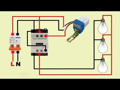 photocell sensor connection with magnetic contactor