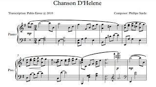 (Transcription) Philippe Sarde - Chanson D'Helene (Pano Arr. Jacques Lalue)
