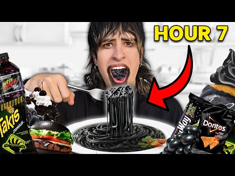 Eating BLACK Food ONLY For 24 Hours