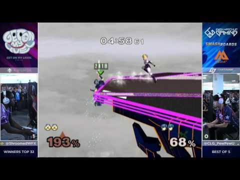 WFX Shroomed (Sheik) vs CLG PewPewU (Marth) - GOML2016 - Winners Top32