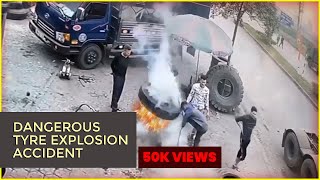 The Dangerous of Heavy Tyre Explosion 🔥🔥🔥🔥
