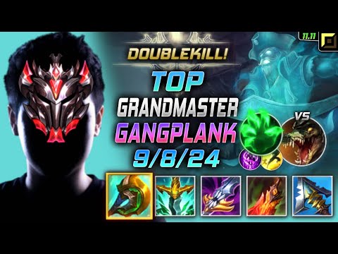 GrandMaster Gangplank TOP vs Renekton - 천상계 장인 탑 갱플랭크 템트리 룬 신파자 착취 ガングプランク Гангпланк - LOL KR 11.11