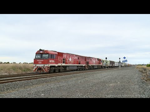Ghan Locomotives Leading 2PM5 Pacific National Freight Train (4/2/2021) - PoathTV Australian Railway