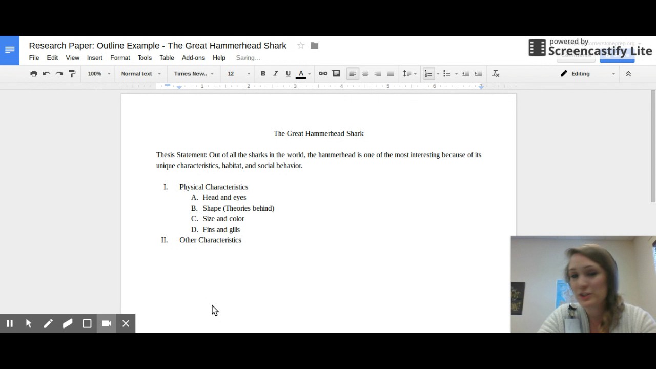 WR: Research Paper - Outline formatting for Google Docs
