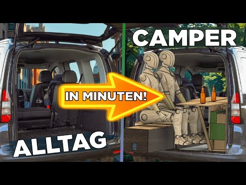 Mini camper or everyday car? Both! High-roof van transformation in minutes | Off-road explorer
