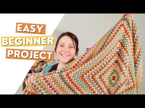 How to Crochet a Giant Granny Square Blanket (Perfect for Beginners!)