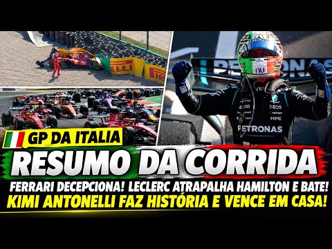 LECLERC BATE E FERRARI ERRA COM HAMILTON! ANTONELLI VENCE GP DA ITALIA | RESUMO F1