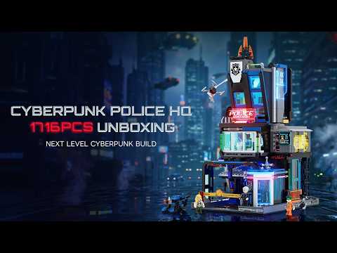 Vidéo Lumibricks Cyberpunk Neoncity 17009 : Quartier Général de la Police Cyberpunk