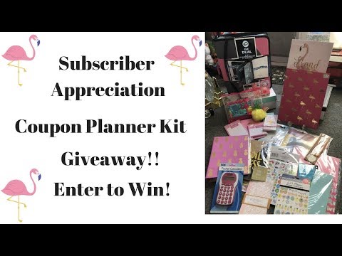 CONTEST CLOSED!! Coupon Planner Kit Subscriber Appreciation Giveaway ❤️ Video
