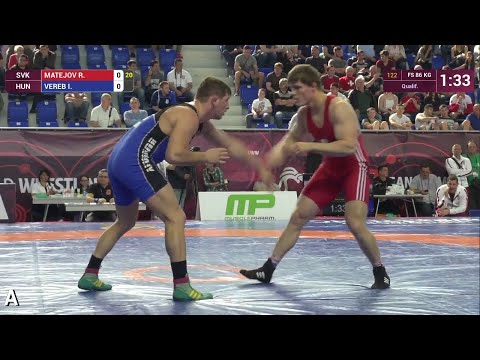 Qual. FS - 86 kg: I. VEREB (HUN) df. R. MATEJOV (SVK) by TF, 11-0