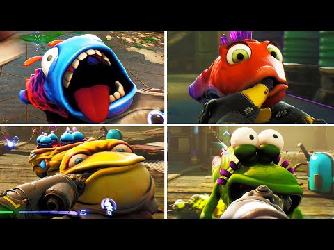 All Guns Reactions When Feeding Them Gatterall - High On Life 2022