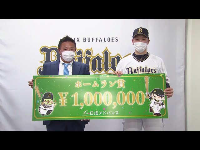 【バファローズ Fan-Festa Online2020】バファローズ・T-岡田が「看板直撃100万円」賞!! 2020/12/5