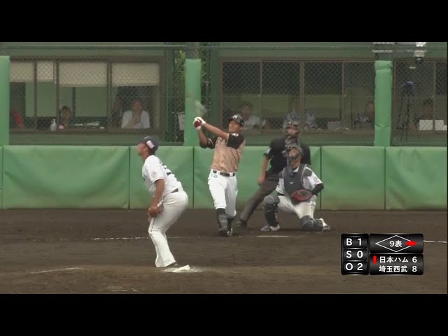 【ファーム】ファイターズ・海老原 9回2アウトから起死回生の同点2ランホームラン!! 2019/9/24 L-F(ファーム)