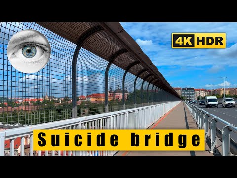 Czech Republic Prague 4k walk: Nusle Bridge (Nuselský most)🇨🇿 HDR ASMR