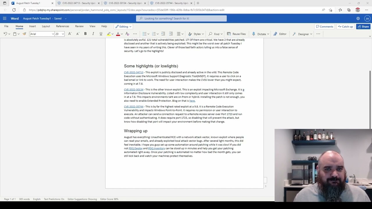 Patch Tuesday August 2022