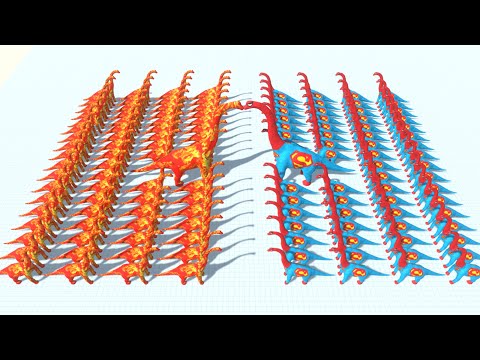 ALL SUPERMAN BRACHIOSAURUS vs FIRE BRACHIOSAURUS DEATH RUN - Animal Revolt Battle Simulator