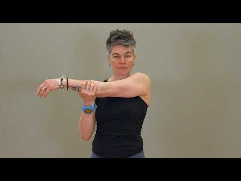 Posterior shoulder stretch - YouTube video thumbnail.