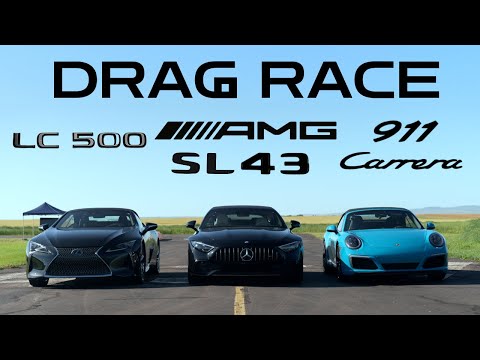 2025 AMG SL43 vs 2019 911 Carrera 2 vs 2024 LC500