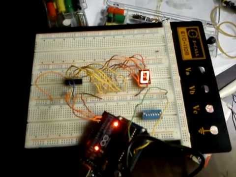 arduino with seven segment display and 7447