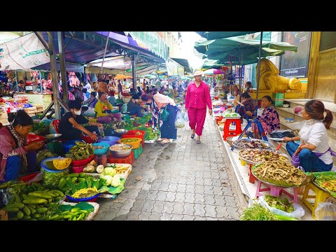 Food Compilation And People Activities @ Cambodian Lively Market - Routine Lifestyle And Foods