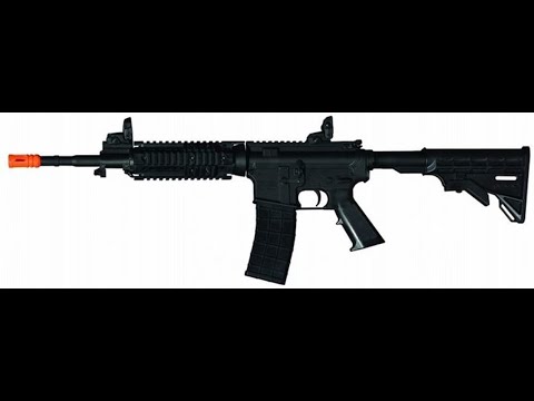AIR GUN Tippmann Airsoft Rifle M4-Carbine V2 - Orange Tip Semi/Full 366-400 fps