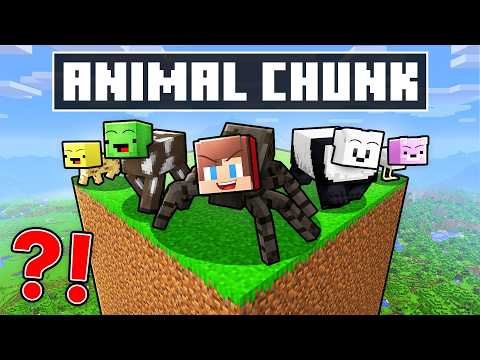 JJ and Mikey Survive on ANIMAL CHUNK in Minecraft - Maizen