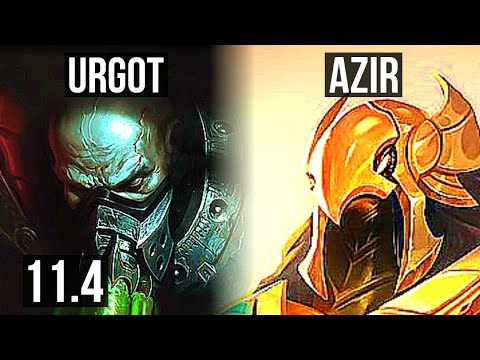 URGOT vs AZIR (TOP) | Rank 5 Urgot, Legendary | NA Grandmaster | v11.4