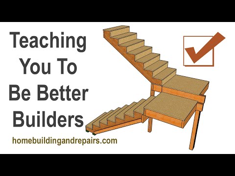 Split Level Landing Stairway Framing And Design Ideas - Two Story Home Building Project