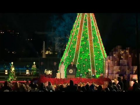 Trumps light up the USA's National Christmas Tree