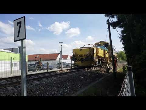 USP 2010 sws Gleisstopf Maschine  der BBW vor der Ersten Weiche vom Bahnhof Marktoberdorf am23.05.19