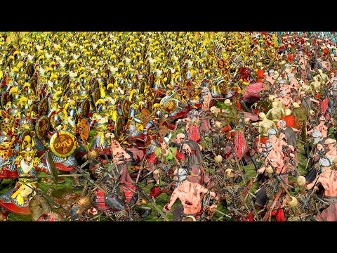 THE EMPIRE and VAMPIRE COUNTS vs GRAND CATHAY and VAMPIRE COAST - TotalWar Warhammer 3 movie battle