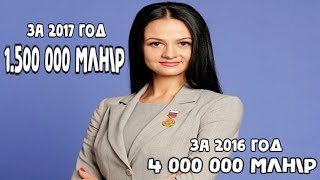 В год Ольга Глацких зарабатывает 19,5 миллионов рублей.