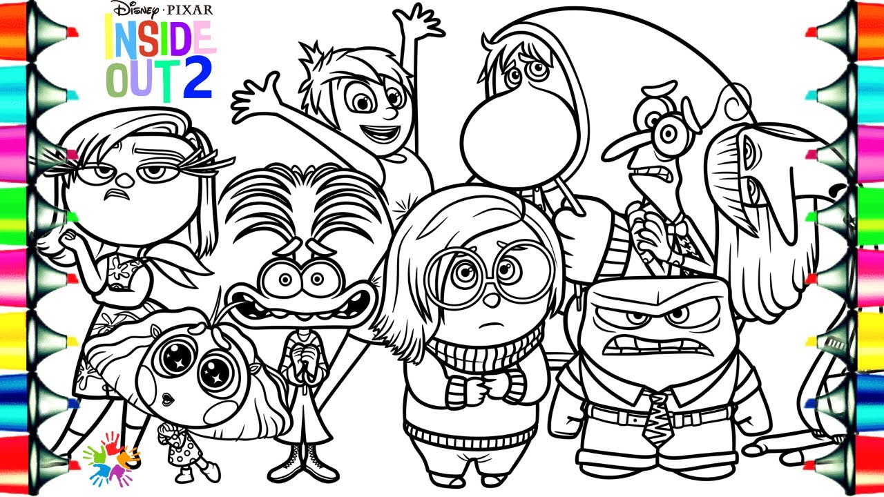 Inside Out 2 Coloring Pages / Envy Anxiety Joy Anger Disgust Sadness Fear Ennui Embarrassment / NCS