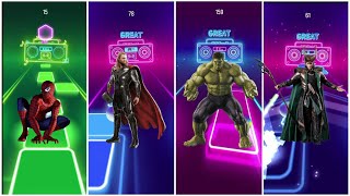 Spider man vs Thor vs Hulk vs Loki tiles hop # 2