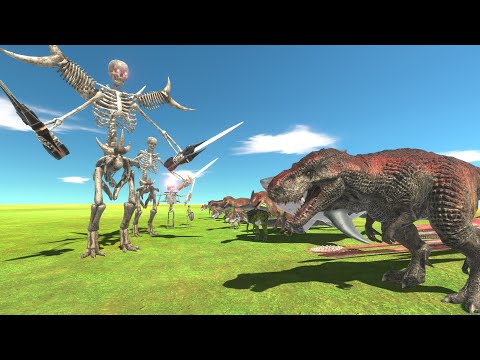 Epic War - Aquatics And Dinosaurs VS Skeleton of Evolution - Animal Revolt Battle Simulator