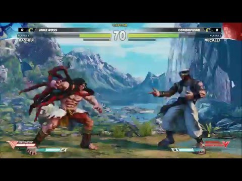 Street Fighter V: Mad Catz V Cup Day 1 Exhibition - Mike Ross (Rashid;Birdie) v Combofiend (Necalli)