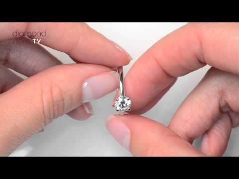 UT26 - Certified 1.00CT Diamond - Elysia 18K White Gold Engagement Ring