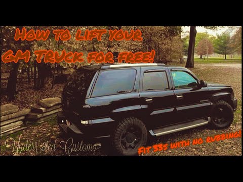 How to lift your GM TRUCK (Escalade) AT HOME FOR FREE! 3inch LIFT! #liftedtrucks #Escalade #mudtire