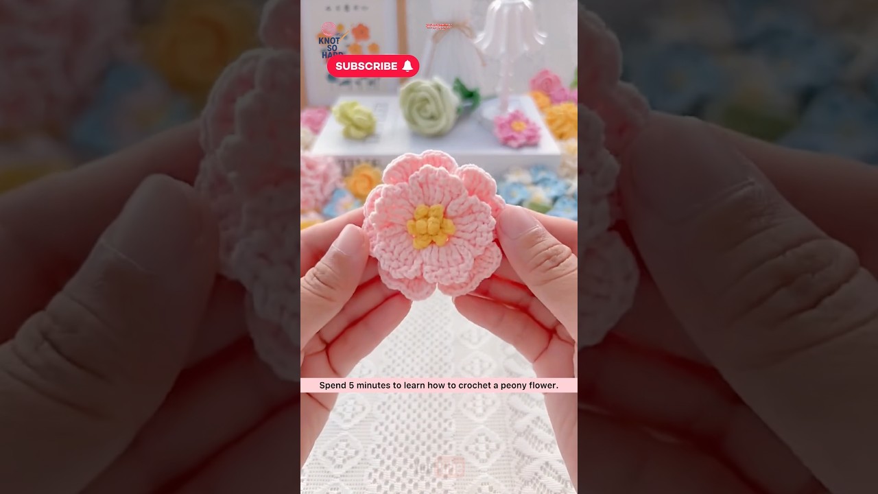 #CrochetFlower #CrochetPeony #CrochetTutorial #DIYCrafts #HandmadeWithLove