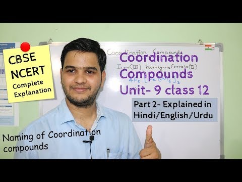 Coordination Compounds class 12  part 2 #NCERT Naming explained in Hindi/اردو Video