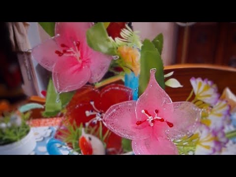 How To Make Easy N Simple Stocking Flowers DIY Craft Tutorial || Easy Stocking Flowers Handy Art