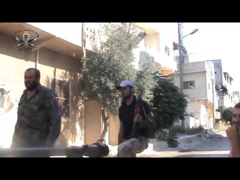 استهداف تحصينات قوات النظام في حاجز حميدة الضاهر في درعا بواسطة قاذف بي10  من قبل كتائب أنوار الحق ضمن مجريات معركة الرماح العوالي