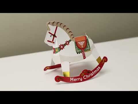 Christmas Rocking Horse Holiday Pop-Up Cards - Set of 8
