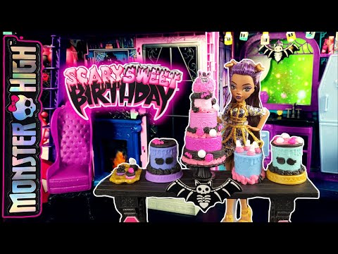 LET’S BAKE with CLAWDEEN WOLF! 🎂💜 MONSTER HIGH Scary Sweet Birthday Cake Kit UNBOXING & REVIEW 🧁✨