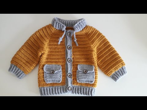 Crochet #37 How to crochet boys jacket with pockets Part/1