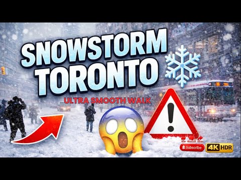 Toronto Snowstorm Walk 🇨🇦 | Walking the Longest Street in the World (Yonge Street) ❄️ 4K 