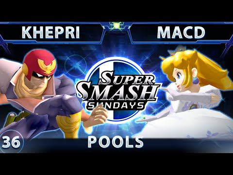 SSS 36 - Khepri (Falcon) Vs. FE MacD (Peach) SSBM Pools - Smash Melee