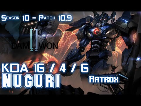 DWG Nuguri AATROX vs GALIO Mid - Patch 10.9 KR Ranked