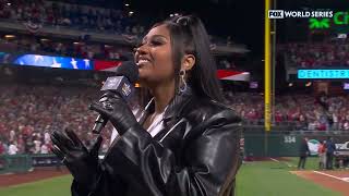 Jazmine Sullivan&#39;s AMAZING National Anthem before World Series Game 5!!